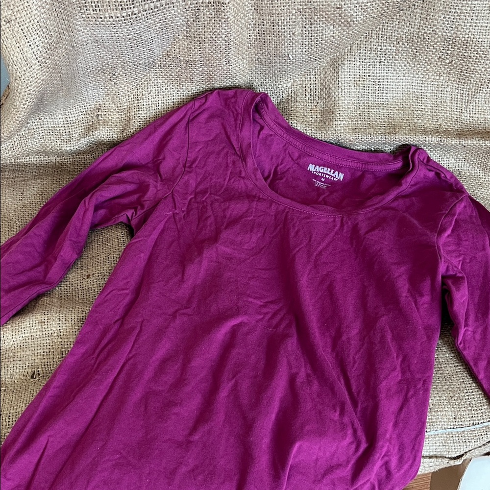 Organic Cotton Outdoors Scoop Neck Long Sleeve Top - Plum Granola Outdoors